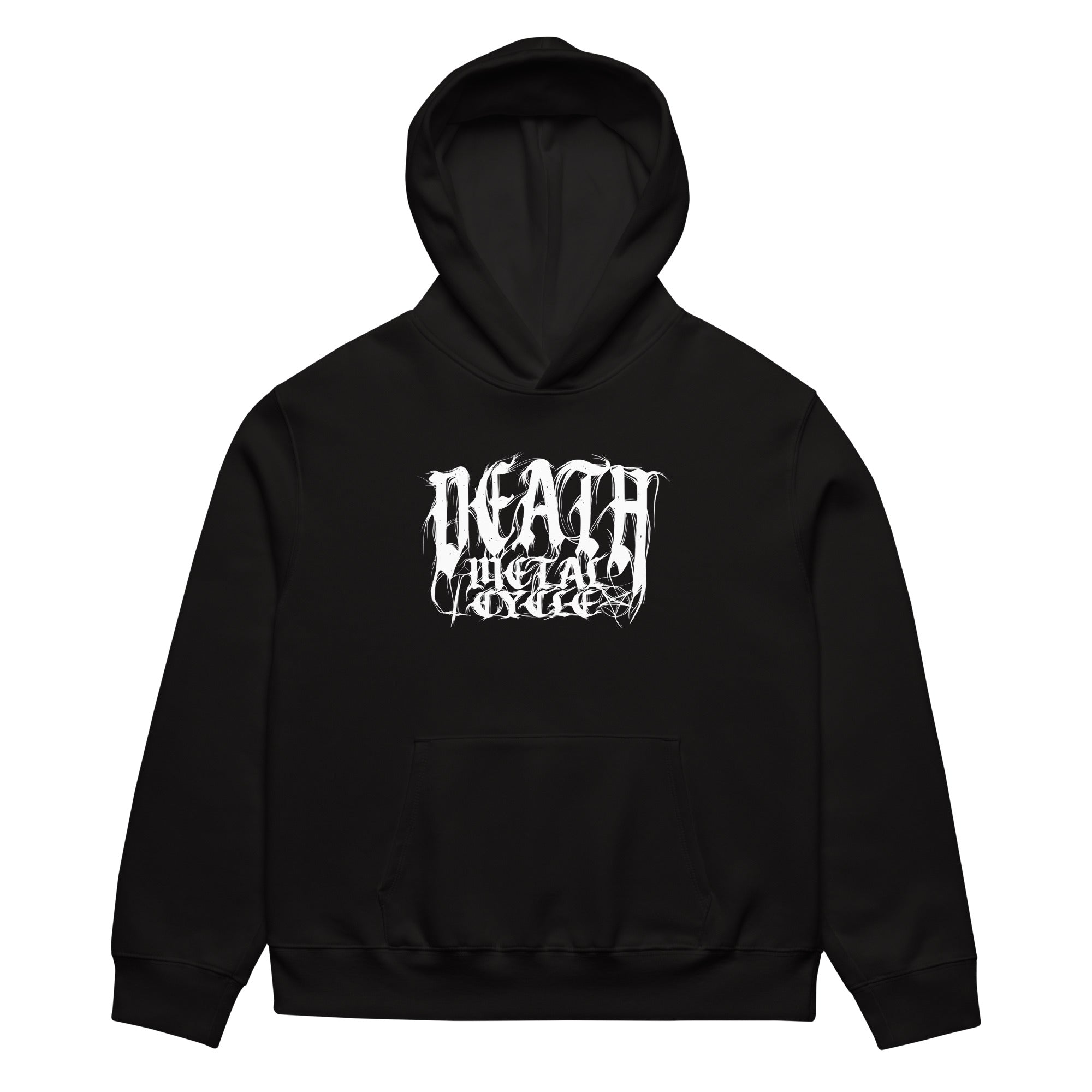 Death Metal Cycle Logo Hoodie | 10oz Heavyweight No-Drawcord Hood